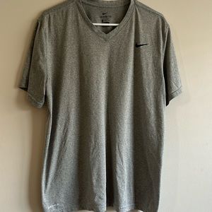 Women’s Nike XL gray DRI-FIT Vneck running tee